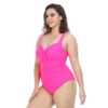 2023 Women New Swimsuit One Piece Swimwear Plus Size Push Up Large Big Solid Black Swimming Suits Beachwear Bathing Suits - Image 5