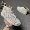 men's fashion rivets boots punk hip hop dress flats studded shoes cow suede leather boot brand designer stylish ankle botas male - Image 2