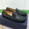 Men's Black Calfskin Classic Driving Shoes Lightweight and Comfortable Casual Slip-on Shoes - Image 2