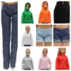 29cm Doll Clothes Sweatshirt short For Barbie Outfits 1/6 Dolls Accessories Solid Color Loose Hooded Sweater Denim Shorts Set - Image 3