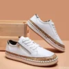 Women Casual Loafers Elegant Floral Printed Lace Up Flat Fashion Round Toe Vulcanized Shoes Outdoor Light Walking Shoes - Image 4