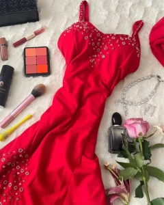 AsaNagi Saudi Arabia Red Evening Dresses Beading Spaghetti Strap Slit Women Elegant Party Dress 2023 Robes De Soirée - Image 4