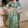 Spring Muslim Women Dress Silk Morocan Kaftan Long Sleeve Turkey Dubai Lace-up Abaya Islamic Clothing Vestido India Dresses 2022