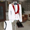 Black Men Suit Slim Fit Fashion Red Velvet Lapel Blazer Vest Pants 3 Piece Tailor-made Homecoming Business Wedding Mens Tuxedos - Image 4