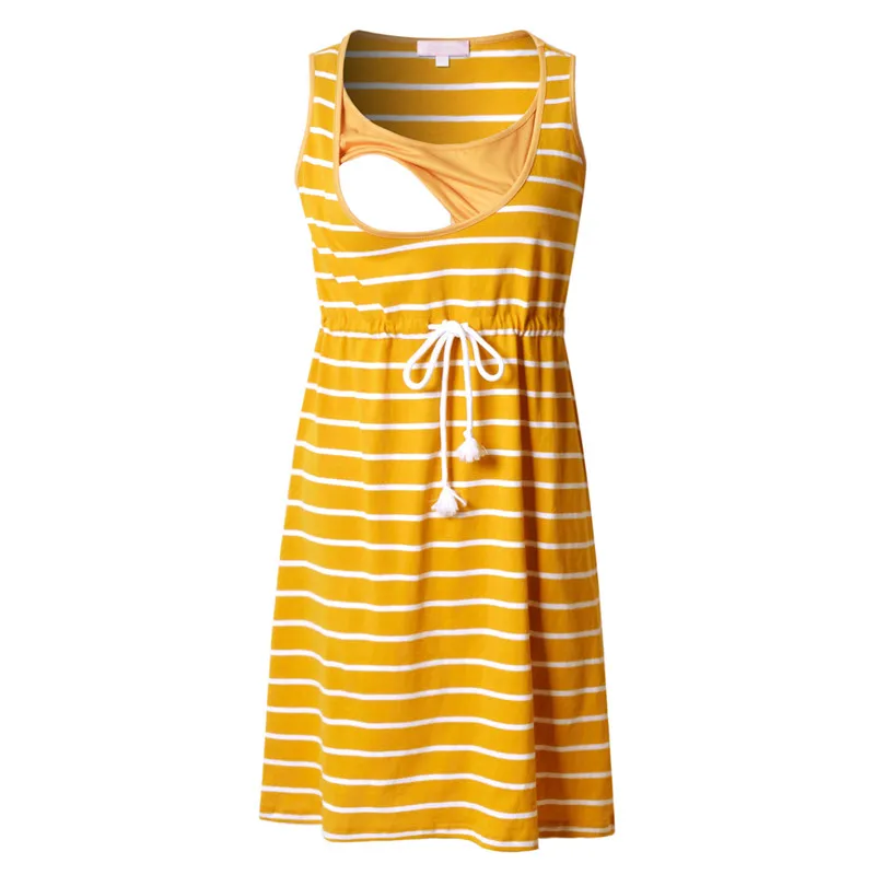 Maternity Nursing Dress Tank Summer Casual Sleeveless Breastfeeding Pregnancy Women Dresses Premama Clothes