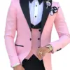 2023 Men 3 Pieces Suits For Men Custom Made Groom Groomsmen Tuxedos Wedding Men Suit Terno Masculino(Jacket Pant Vest)
