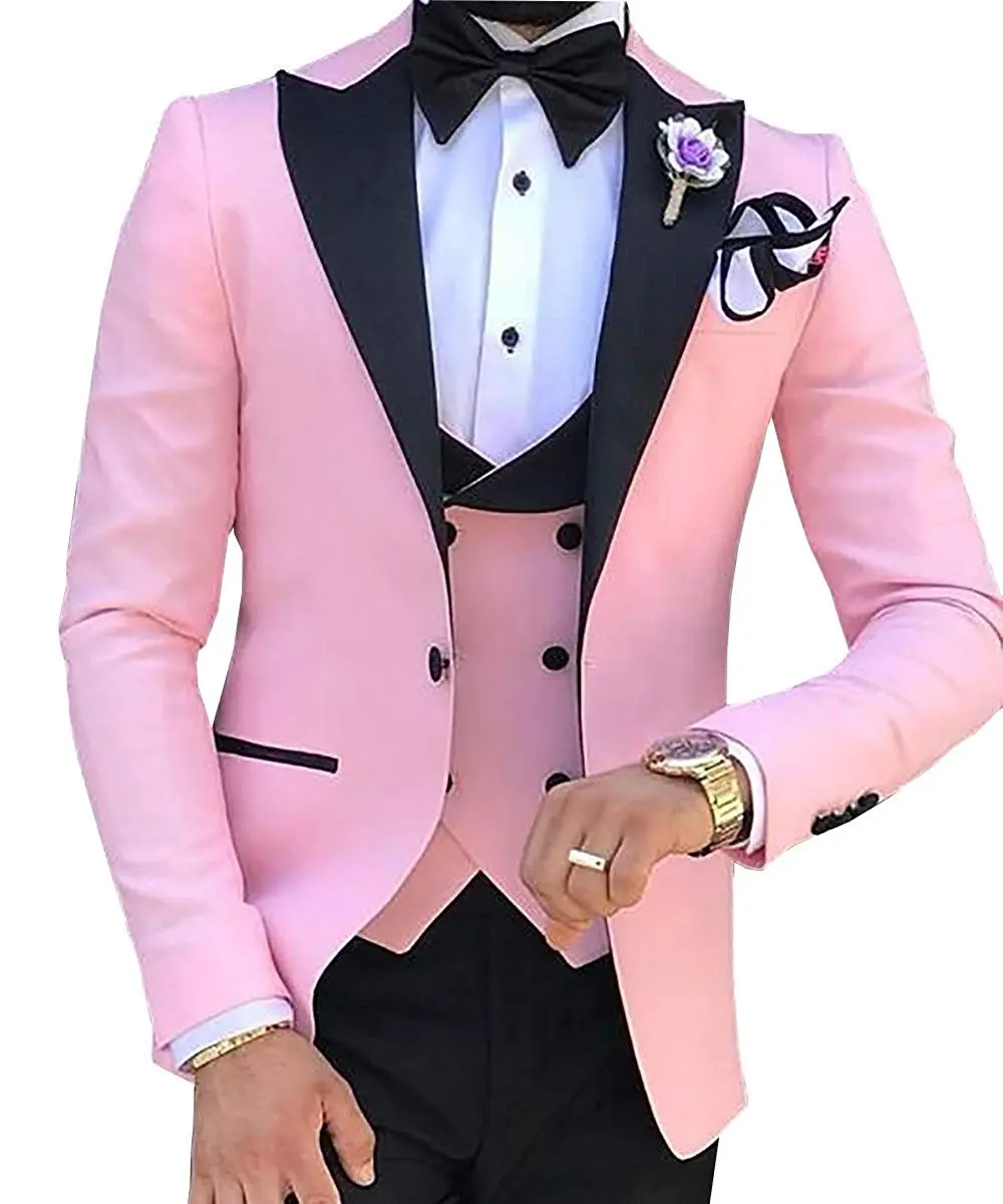 2023 Men 3 Pieces Suits For Men Custom Made Groom Groomsmen Tuxedos Wedding Men Suit Terno Masculino(Jacket Pant Vest)