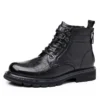 Luxury Quality Designer Vintage Cow Leather Men Snow Boots Business Genuine Leather Men Boots Lace Up Outdoor Motorcycle Boots - Image 6