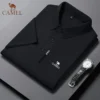 New Summer Embroidered CAMEL Silk Polo Shirt, High End Men's Fashion, Casual, Smooth, Comfortable and Breathable T-shirt Top - Image 3