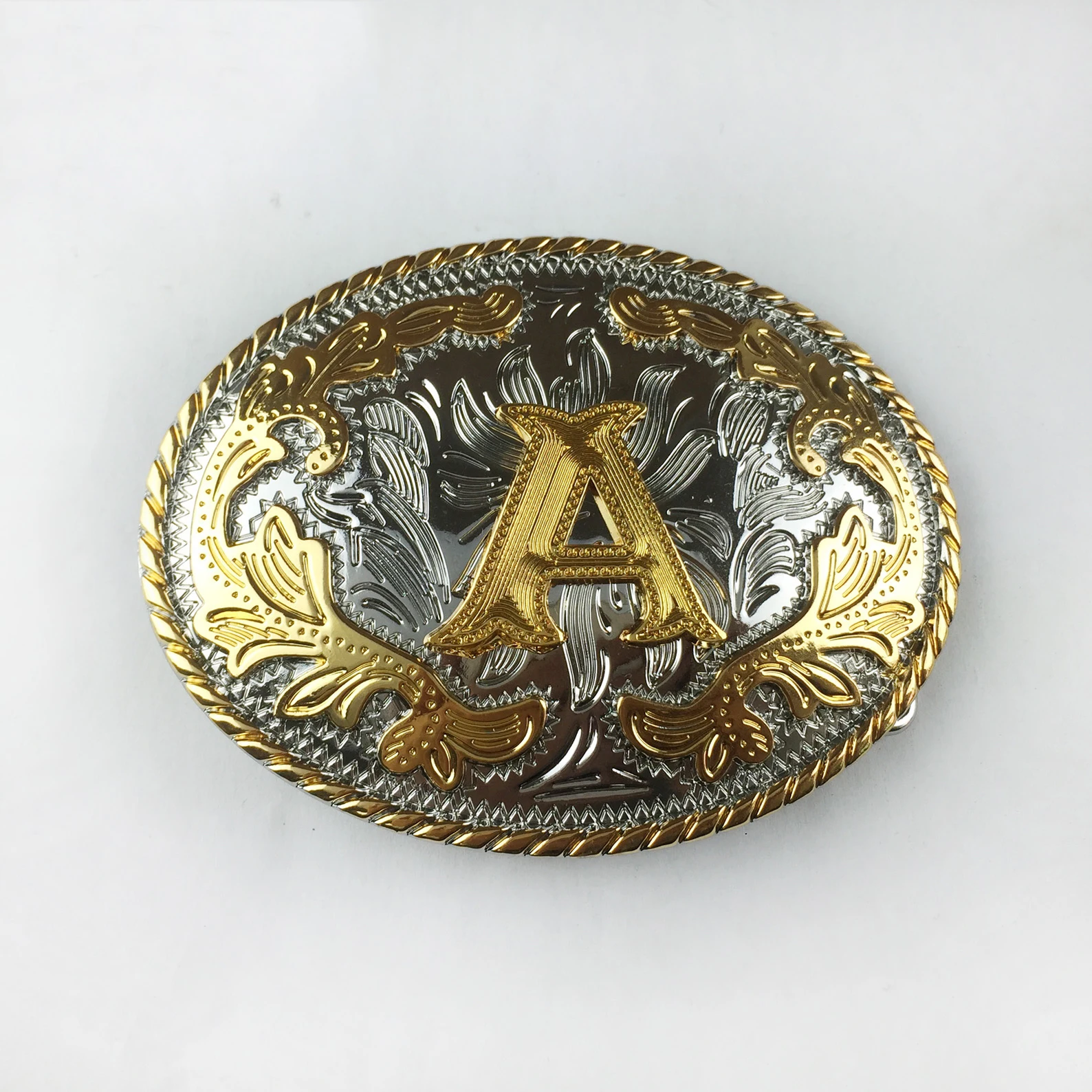 WesBuck Brand Two Colors Plated Letter Vintage Belt Buckle Handmade Homemade Accessories Waistband DIY Western Cowboy Rock Style