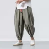 2024 New Oversize Men Loose Harem Pants Autumn Chinese Linen Overweight Sweatpants High Quality Casual Brand Trousers Male - Image 2
