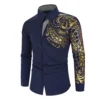 2024 Men's Brand Shirt Men's Luxury Gold High Quality Long Sleeve Shirt Business White Black Men Dress Prom Social Print Shirts - Image 5
