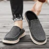 Summer Mens Casual Shoes Slip on Half Shoes New Arrival Canvas Shoes Breathable Muller Footwear Comfy Flats Handmade Lazy Shoes - Image 6