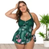 Hot Sale Plus Size Sexy Floral Print Swimwear Bikini Beachwear Dresses For Women Wholesale China - Image 2