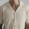 Streetwear Mens Knit Shirts Vintage Turn-down Collar Buttoned Knitted Cardigan Men Tops Summer Stylish Jacquard Knitting Shirt - Image 3