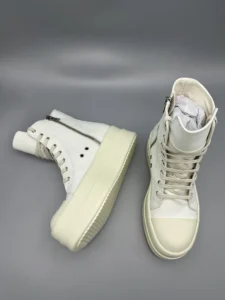 Owen Seak Men Women High Top Platform Sneakers Canvas Lace Up Zipper Casual Boots Flats White Luxury Heel 7CM Designer Shoes - Image 4