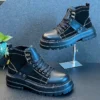 New Arrival Men Fashion Casual Cow Suede Ankle Boots Spring Autumn Luxury Designer Youth Trending Hgih Top Sneakers Botas Hombre - Image 2