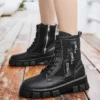 New White Men's Boots Fashion Tooling Men Shoes Thick Sole Men Black Ankle Boots Designer Platform Motorcycle Boots Man Footwear - Image 5