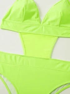 2023 Plus Size Contrast Mesh Solid One Piece Swimsuit With Cover Up Swimwear Women Bathers Summer Beachwear Summer Bathing Suit - Image 5