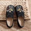 Careaymade-Hot Flats Women Shoes Embroider Retro Lace-up Round Toe Cotton Linen New Handmade Concise Comfortable Ladies Shoes - Image 2