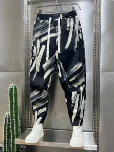 Men's Jogger Pants Loose Striped Floral Hip Hop Streetwear High Quality Harem Trousers Unique Designer Brand Clothing - Image 4
