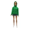 29cm Doll Clothes Sweatshirt short For Barbie Outfits 1/6 Dolls Accessories Solid Color Loose Hooded Sweater Denim Shorts Set - Image 2