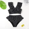 Plus Size Ruffle Dot High Waist Bikini Swimwear Women's Swimsuit Beachwear Bathing Suits - Image 5