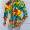 2023 Luxury Men's Shirt Floral Pattern Lapel Long Sleeve Shirt Outdoor Street Fashion Clothing Designer Casual High Quality - Image 3