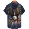 3d Fashion Leading Printing Horror Eagle Hawaiian Oversized Shirts For Men Clothing Casual Elegant High Quality Luxury Medieval - Image 2