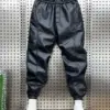 Trendy Motorcycle Leather Pants Men's Hip Hop Harem Loose Trousers Outdoor Jogger Sweatpants Luxury Brand High Quality Clothing