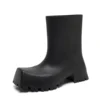 New Fashion Square Toe Thick Sole Rain Boots for Men and Women Anti-Slip Waterproof Work Wear Boots Brand Design Couple Shoes - Image 4
