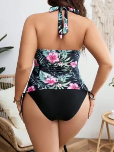 SEAURAL Plus Size V-neck Halter Neck Tankini Set Women Sexy Tie Side Large Size Two Pieces Swimsuit 2024 Bathing Suit Swimwear - Image 6