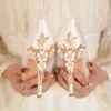 Elegant Women Pumps New Design Appliques Women's Party Shoes Bride Wedding Shoes High Heels Stilettos High-heeled Shoes Silk - Image 2