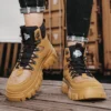 New Men Boots Autumn Winter Casual Shoes Designer Luxury Platform Cowboy Tactical Military Walking Shoes Leather Ankle Sneakers - Image 5