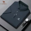 New Summer Embroidered CAMEL Silk Polo Shirt, High End Men's Fashion, Casual, Smooth, Comfortable and Breathable T-shirt Top - Image 5