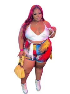 Large Size Woman 2-piece Pants Set Backless Tank and Shorts Summer Outfits Sexy Plus Size Swimsuit Wholesale Bulk Dropshipping - Image 4