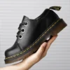 Black Thick Soled Lace Up Oxford Shoes Round Head Platform Leather Shoes Brand Luxury Men Casual Designer Wedding Dress Shoes - Image 3