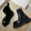 Luxury Men Shoes Chelsea Boots Thick Sole Platform Ankle Leather Boots Street Fashion Women Biker Boots Outdoor Work Shoes 6C - Image 4