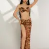 Belly Dance Costume Set for Women Big Sequins Bra split Long Skirt 2pcs Girl's Oriental Belly Dancing Performance Costume Suit