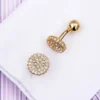 Stylish Shiny Full Zircon Paved Shirt Cufflinks Men Womens Gold Color Round Cuff Link Button High Quality Luxury Wedding Jewelry - Image 5