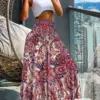 Summer High Waist Printing Elegant Skirt Women Fashion Boho Holiday Beach Skirt Female 2024 Casual Long Skirts