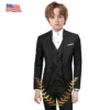 Light Gray Boys Suit 2-16 Years Old Slim Fit Jacket Pants Vest 3 Piece Set Formal Party Outfit Wedding Kids Tuxedo - Image 4