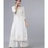Elegant Indian Women's Clothing Ethnic Style Gold Printing Traditional Kurta Include Shirt Pants