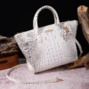 Crocodile Embossed Boston Handbag Classic Style Crossbody Bag Women's Leather Satchel Purse Shopping travel bag - Image 5