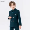 High Quality Kids Plaid Wedding Suits Double Breasted Formal Dress Boys Morning Coat Child Blazer Clothes Sets Toddler Tuxedos - Image 4