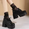 Lolita Shoes for Women Mary Jane New Lace Up Loafers Girls Students JK Uniform High Heels Platform Shoes Cosplay Female Shoes - Image 3