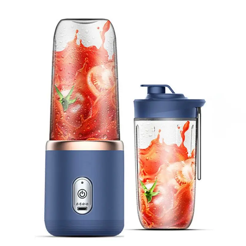 Portable Juicer Cup Fruit Juicer Juice Cup Automatic Mini Electric Juicer Smoothie Blender Ice CrushCup 6 Blades double cup