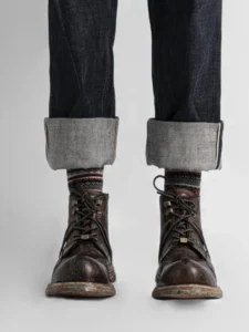 Handmade Men Genuine Leather Cargo Boots Military Army High Quality Vintage High Top Shoes Plus Size 46 47 48 Customized 15 Days - Image 4