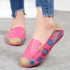 2024 Casual Flat Mom Shoes Soft Top Comfortable Printed Genuine Leather Women's Shoes Versatile Bean Shoes - Image 2
