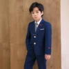 Flower Boys Pink Ceremony Party Suit Kids Formal Jakcet Pants 2PS Tuxedo Wedding Dress Children Birhtday Photograph Costume - Image 4